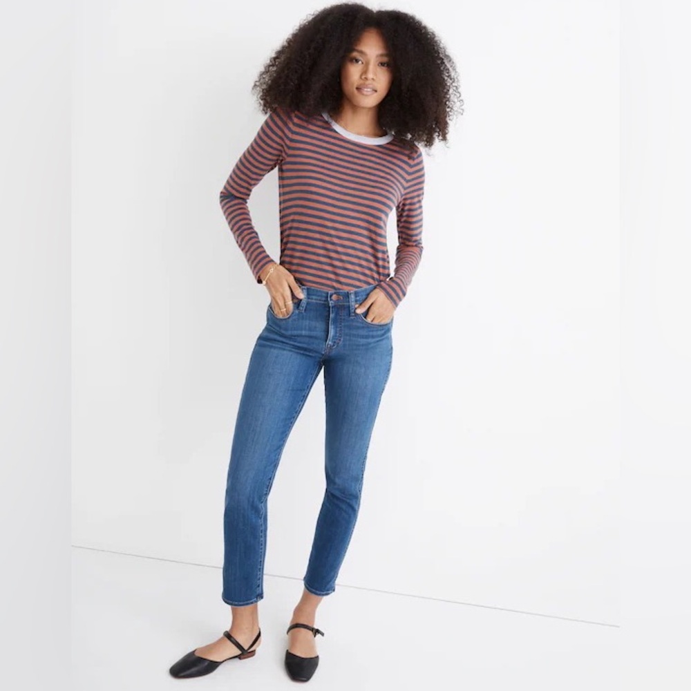 Madewell Mid-Rise Stovepipe Jeans in Raw-Hem Edition